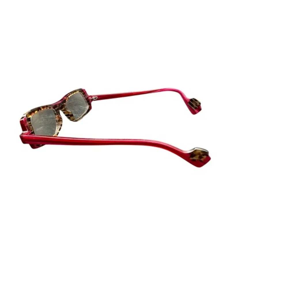 Vintage Theo Mango Eyeglasses Tortoise Pink Architectural Frame Belgium Women KC